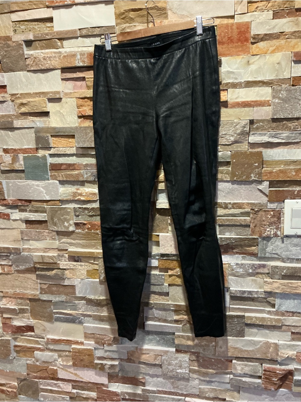 J Brand Edita Black Lambskin  Leather Leggings Skinny Pull On Pants